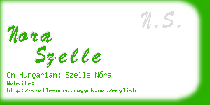 nora szelle business card
